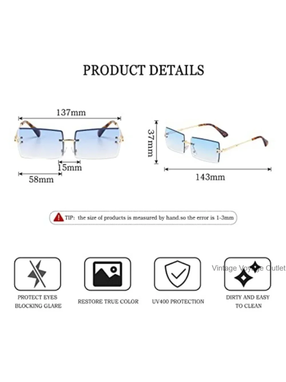 N/A rimless rectangle